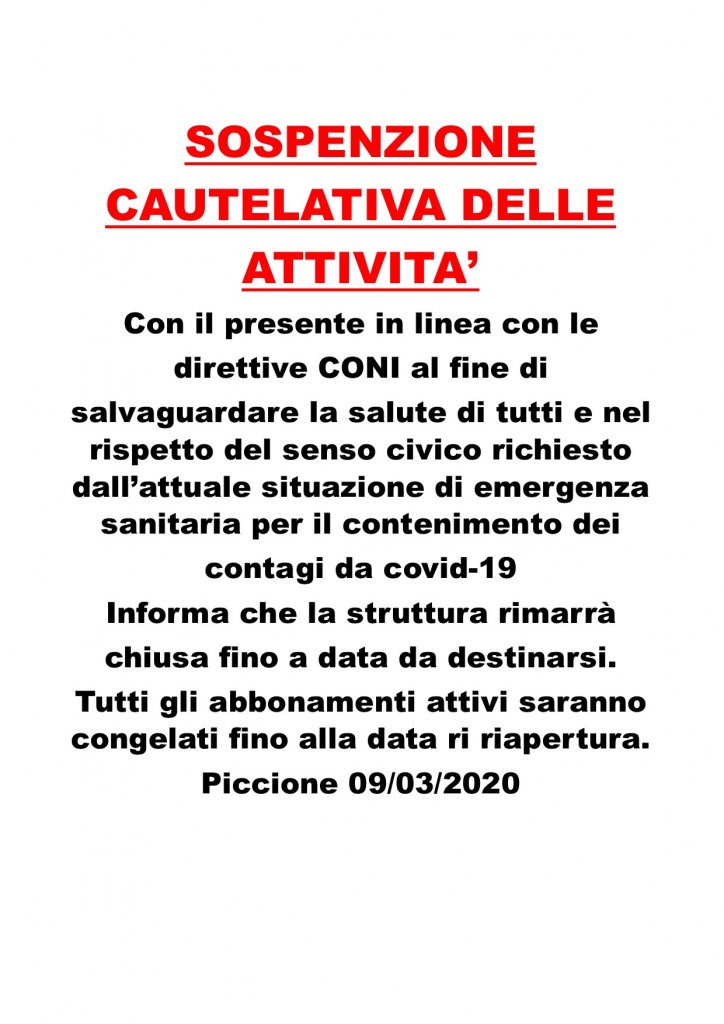 Sospenzione attività
